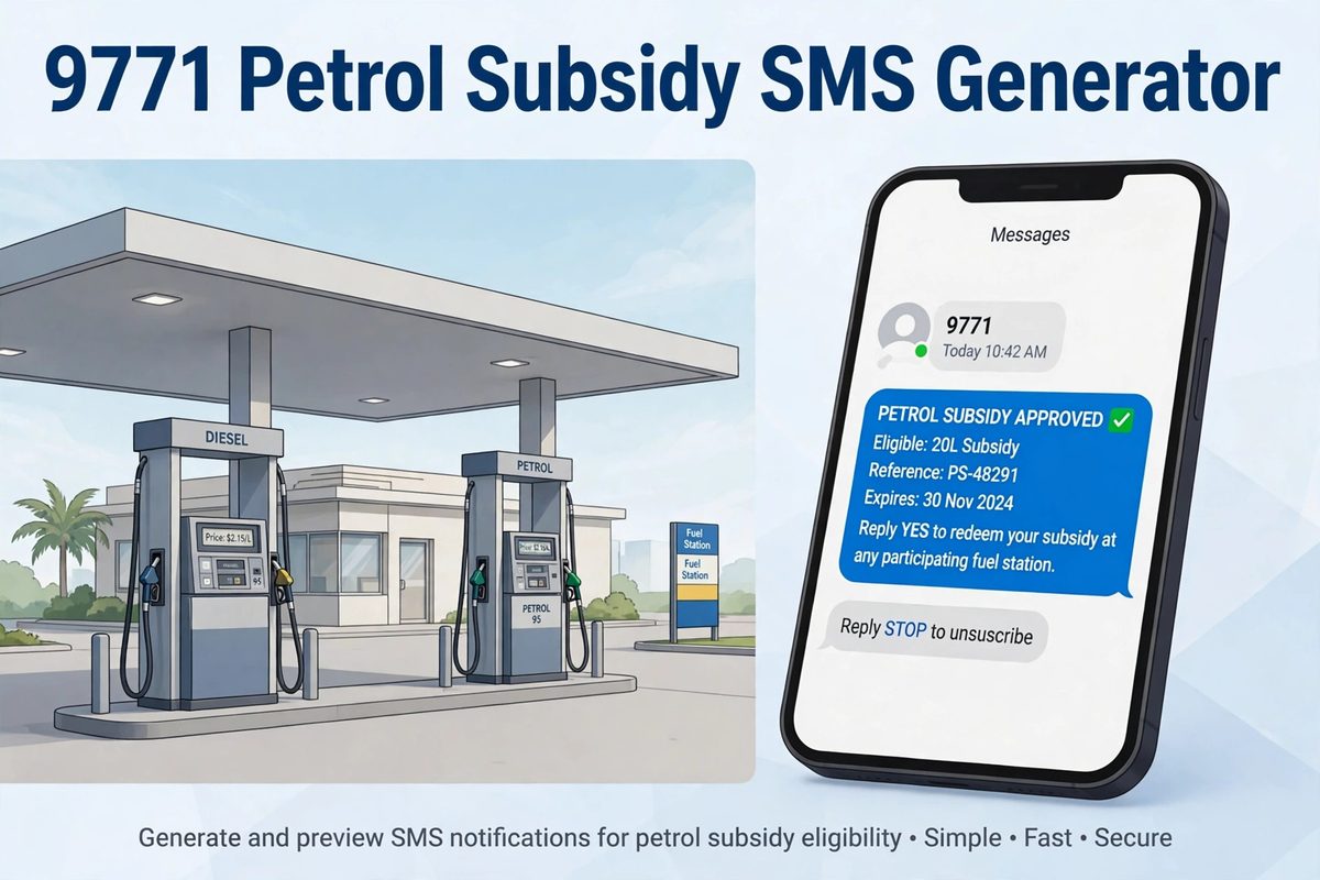 9771 Petrol Subsidy SMS Generator